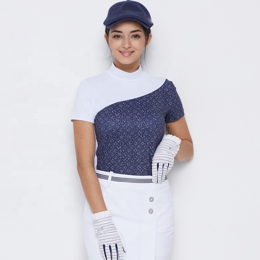 OEM/ODM Performance Fabric Heather Color Golf Sport Short Sleeve Pullover t Shirt for logo Embroidery Customized
