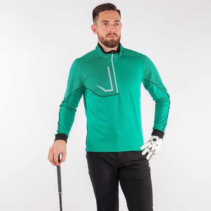 Custom Men's Performance Quarter Zip Neck Golf Pullover Sweatshirt Quick Dry Active Lightweight Green Hoodies Sweatshirts