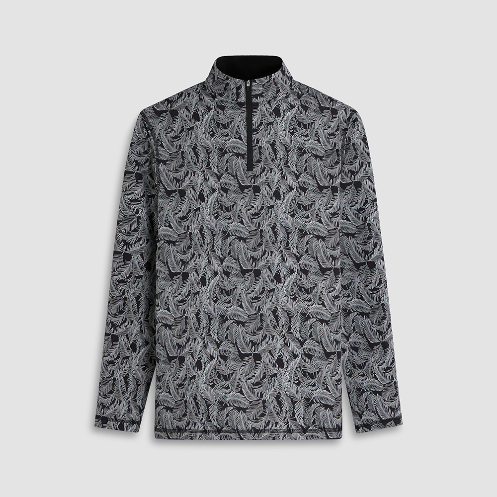 Custom logo Men's 4/1 Half Chest Zip-up Collar Jumper Full Print Golf Jumper Half Zip Sweater Plain