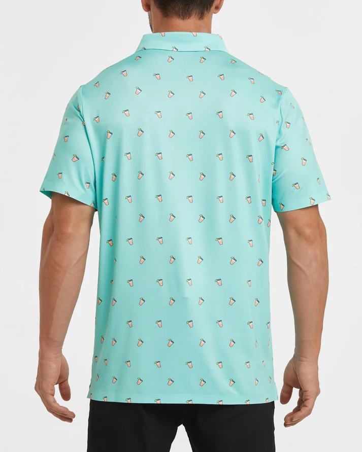 Men's Blue Golf Polo Shirt - Summer Iced Lemon Style for Ultimate Comfort