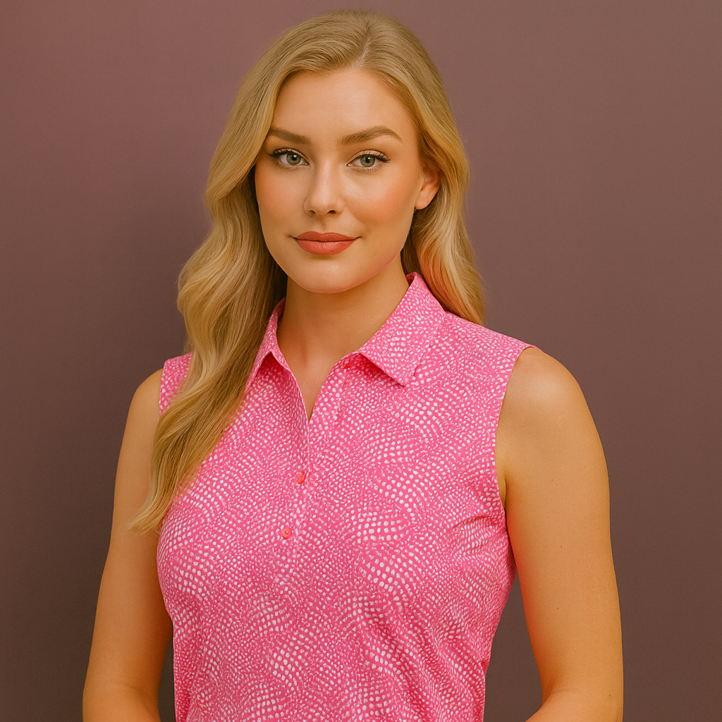 New sleeveless polo shirts with vintage prints, quick-drying, suitable for women's outdoor tennis and golf T-shirts