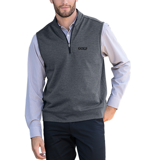 Customized logo men's cotton vests, regular solid-color patterns, lightweight wool half-zip sweater vests