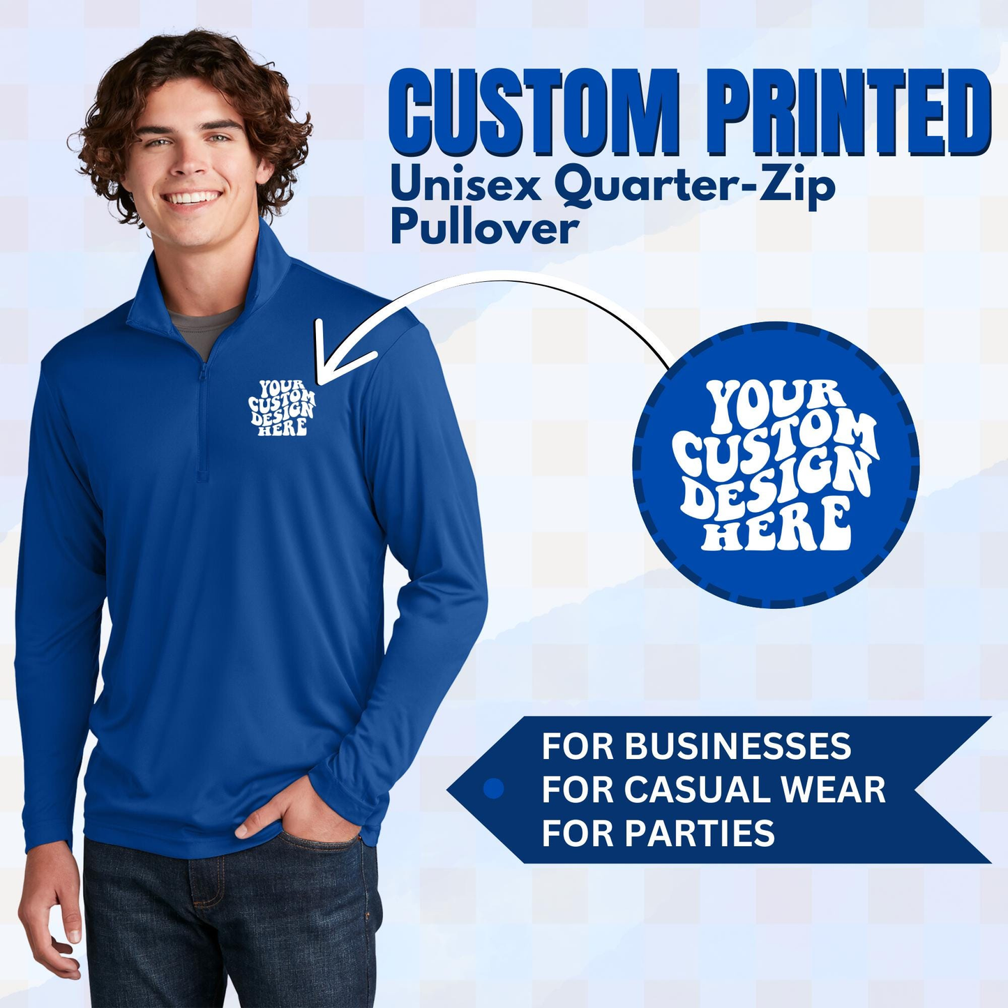 Custom Logo Patterns Multiple Colors Knitted High Quality Fabric Autumn High Quality Long Sleeve 1/4 Zip Unisex Golf Pullover