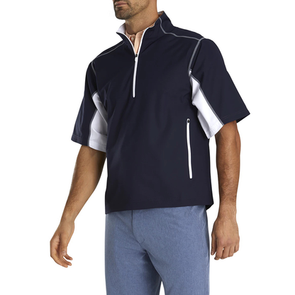 Custom OEM Men Clothing Polo Casual Plus Size Sweatshirt Splicing With Zipper Short Sleeves Men Golf Pullover