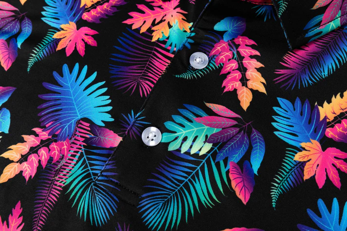 Colorful Tropical Polo Shirt - Antimicrobial Quick Dry Slim Fit