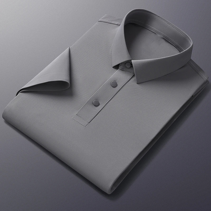 New 4 Way Stretch Elastic Plus Size High Quality Anti-wrinkle Mesh Ice Silk Breathable Seamless Knitted Golf Polo Shirt for Men