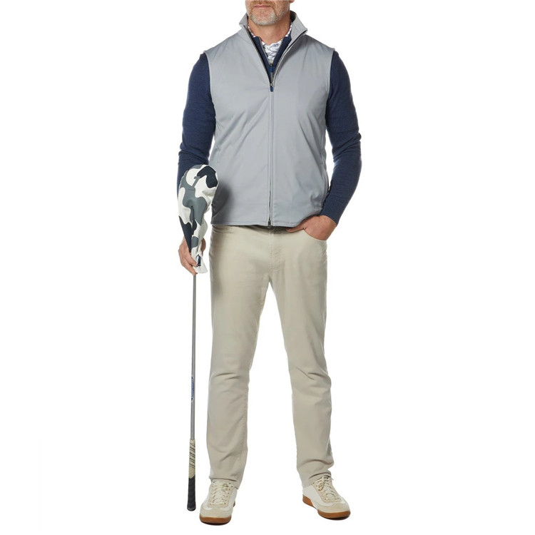 OEM customized logo practical 100% polyester men's solid-color golf sports waterproof vests