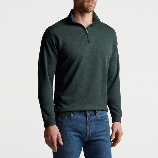 Custom Logo High Quality Luxury Army Green Knit Pullover Golf Sweatshirt Quarter Zip Pullover Men Sweater