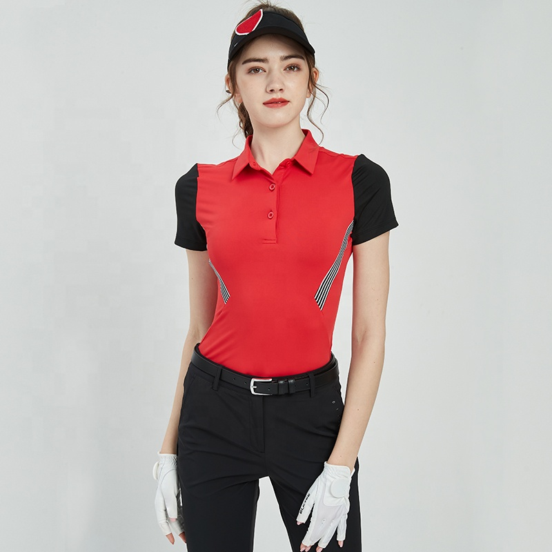 Custom Logo Design Slim Fit Lady Manufacturer Embroidered Logo Women Golf Apparel Polo Shirts