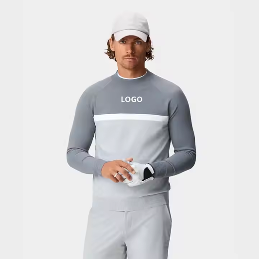 Custom logo Casual Cotton Crewneck Sweatshirt Long Sleeve Golf Pullover High Quality Men's Crew Neck Sweaters for Men