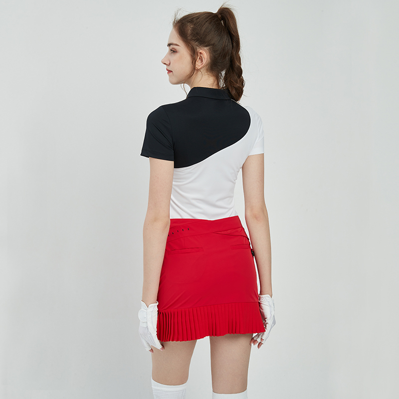 Custom Logo Summer Breathable Fashion Slim Contrast Color Sports Golf Apparel Polo T Shirt Woman