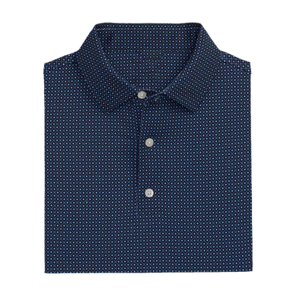 Men's Slim Fit Golf Polo Shirt - Navy Blue High-Performance Checkered Apparel