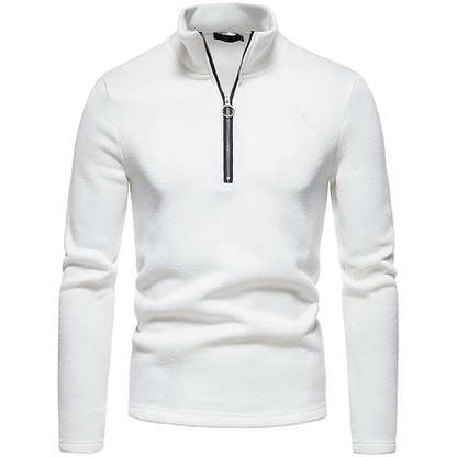 Custom Men's Slim Fit Quarter Zip Neck Sweater Lightweight Cotton Knitted Mock Turtleneck Pullover for Autumn Digital Printing