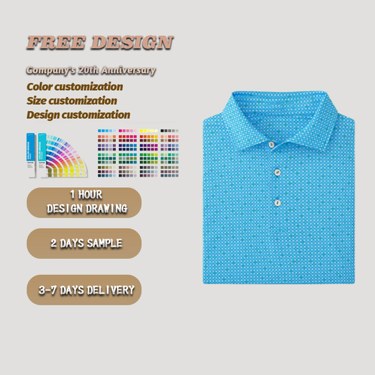 Breathable 100% Polyester Golf Clothing XL Size Breathable Knitted Fabric Print Men's Active Wear for Polo T Shirts Custom Logo