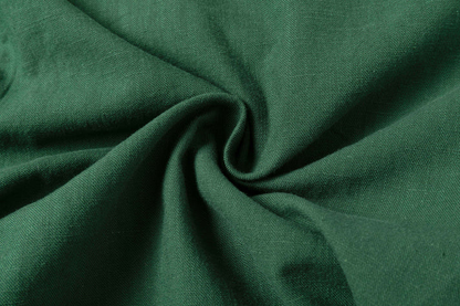 Vintage Green Linen Drawstring Cropped Pants
