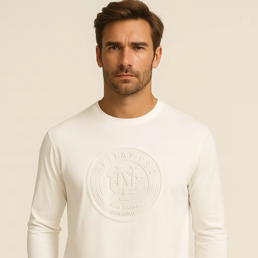 Custom Casual Plain 100% Cotton Men Long Sleeve Price Casual t Shirts for Men 3d Embossed