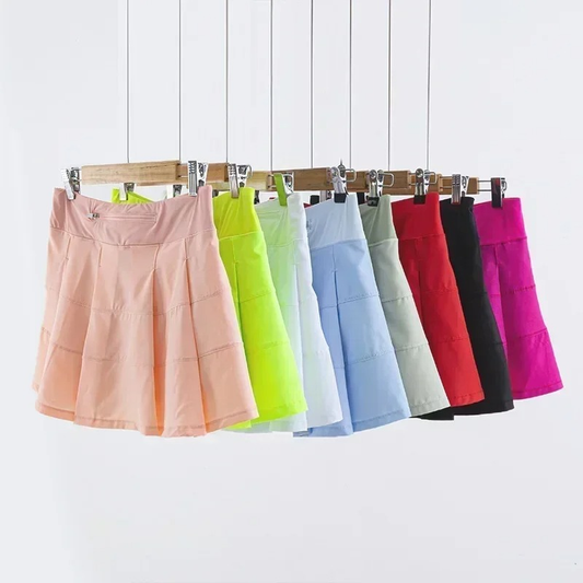 OEM women's pleated skirt, mesh breathable short skirt with pockets, chiffon sportswear, golf dress, tennis skirt for women.