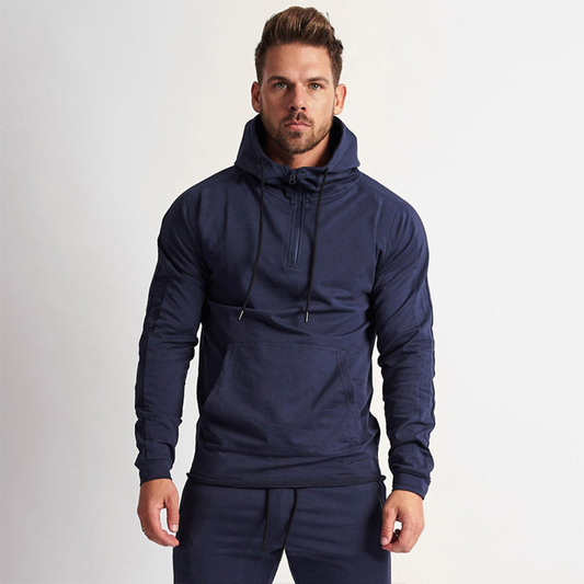High Quality Custom Men Long Sleeve Polyester Spandex 1/4 Zip Quarter Golf Pullover Hoodies