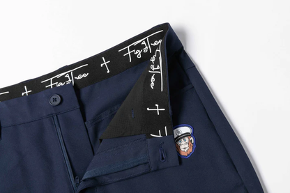 Men's Dark Blue Straight-Leg Trousers
