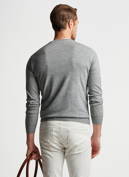 Custom logo Wool Fashion Solid Color Round Neck Cotton Knitting Men's Long Sleeve Knitting Men's Pullover Sweaters