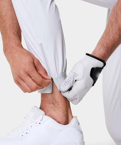 Luxury customized high-quality white four-way stretch jogging pants, elastic, quick-drying, lightweight casual twill golf pants