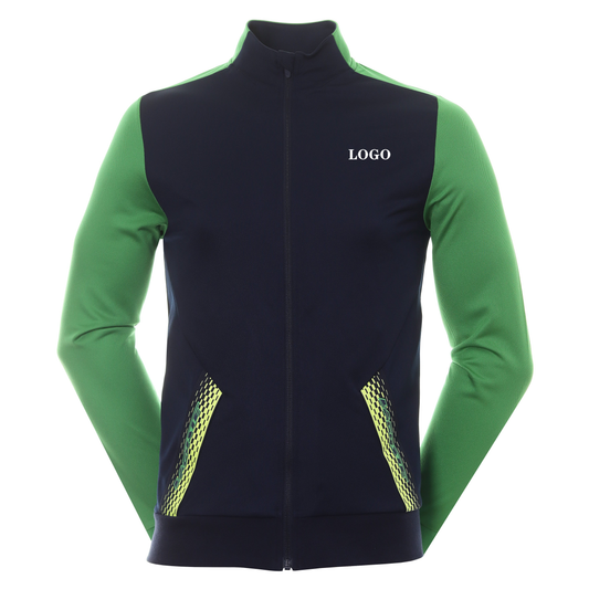 OEM Custom Men's Windproof and Waterproof Sports Jacket for Running Golf and Hiking with Front Logo Position