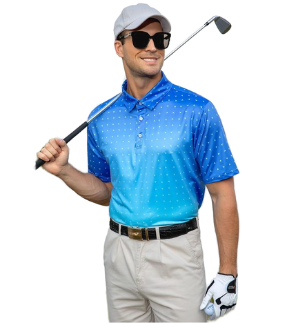 Custom Spandex Polyester Short Sleeve 3D Printed Dry Fit Moisture Wicking 4-Way Stretch Summer Athletic Men Golf Polo Shirts