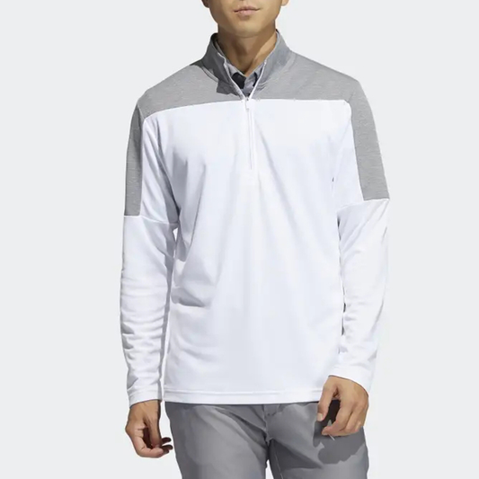 Quarter 1/4 Zip Neck Golf Men Pullover Sweatshirt Grey Long Sleeve Color Custom Logo Size Customized Printed S-3XL