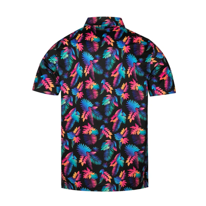 Colorful Tropical Polo Shirt - Antimicrobial Quick Dry Slim Fit