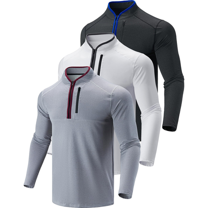 Custom Logo Men's Half Zip Sweatshirt Designed Quick-Drying Outdoor Sports Pullover 320 Gsm for Autumn