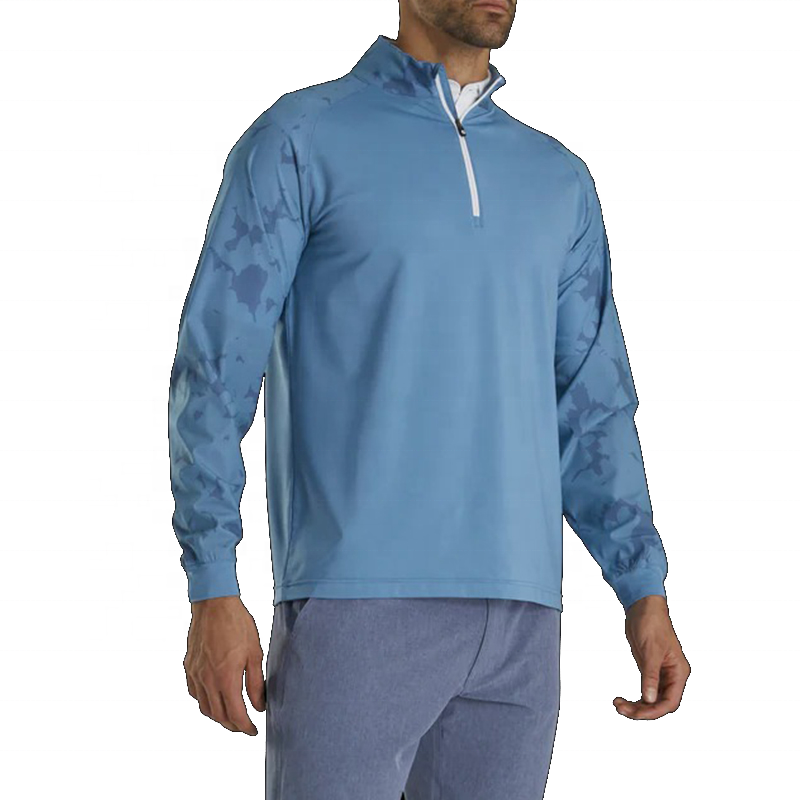 OEM Hot Selling Comfortable Blue Colors Custom Patterns 1/4 Zip Neck Sport Sweatshirts Golf Pullover