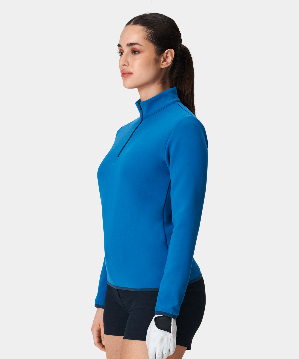 Custom Logo High Quality Long Sleeve Golf Ladies Quarter Zip Sweatshirt Active Wear Pullover