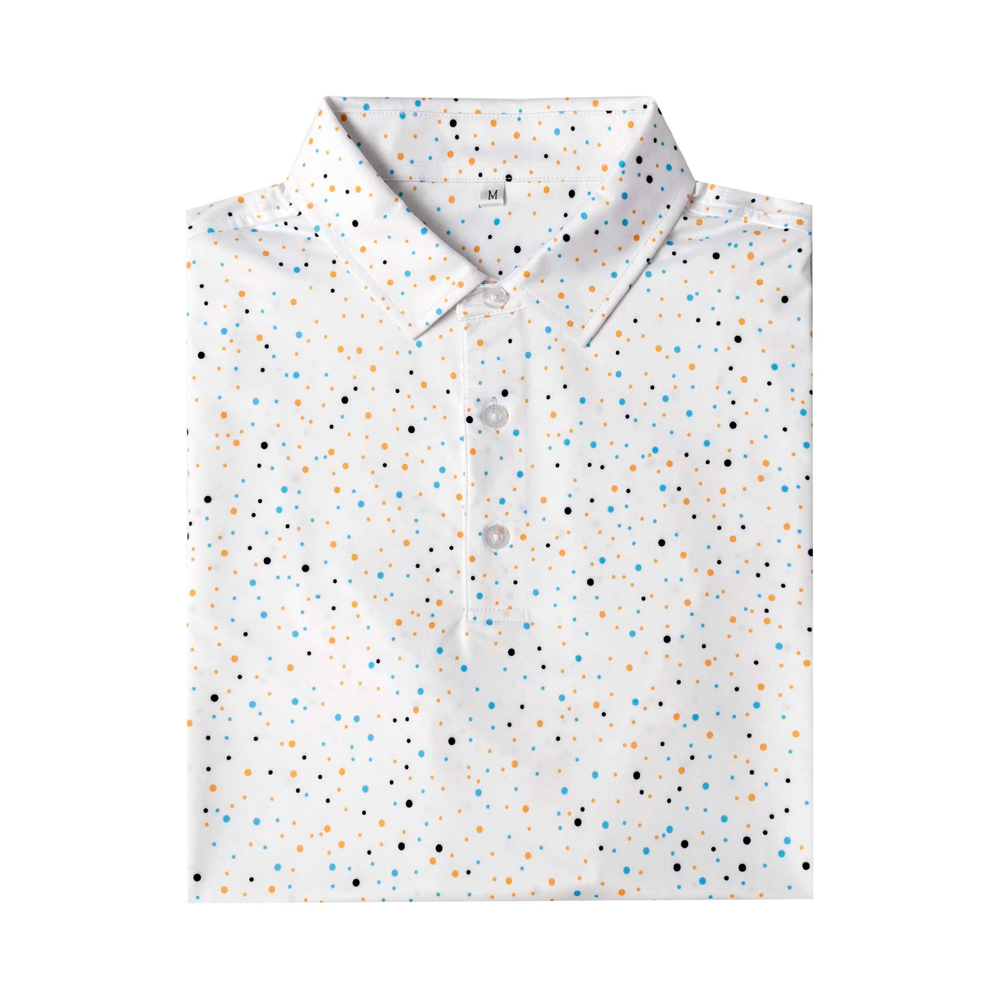 Antimicrobial Polo Shirt with Colorful Polka Dot Print and Quick-Dry Technology