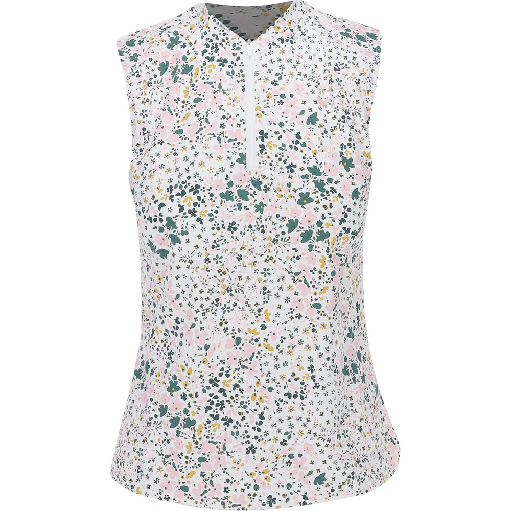Custom sublimated women's quick-drying sleeveless golf quarter-zip sun-protective sports pullover