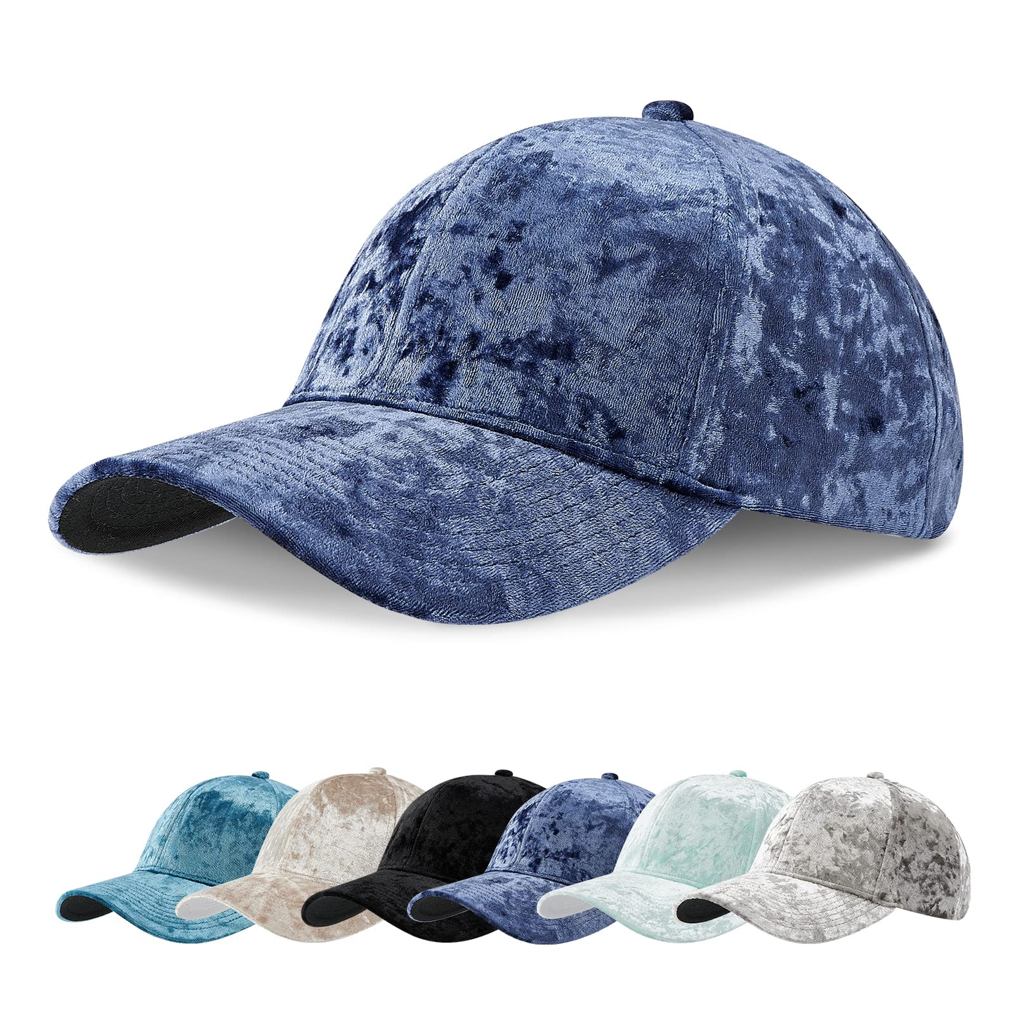 Custom solid-color casual quick-drying cotton knitted hats with UPF 40 for golf and outdoor activities, velvet baseball hats for men