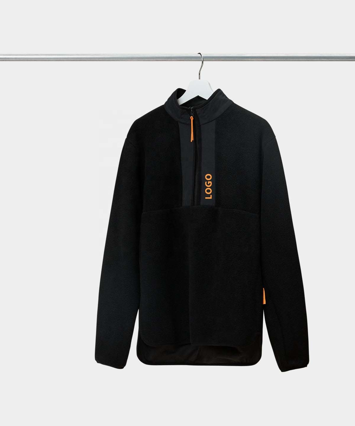 Custom logo Men's Sport Quarter Half Chest Zipper Wool Black Performance Golf Sweatshirt Jumper for Men