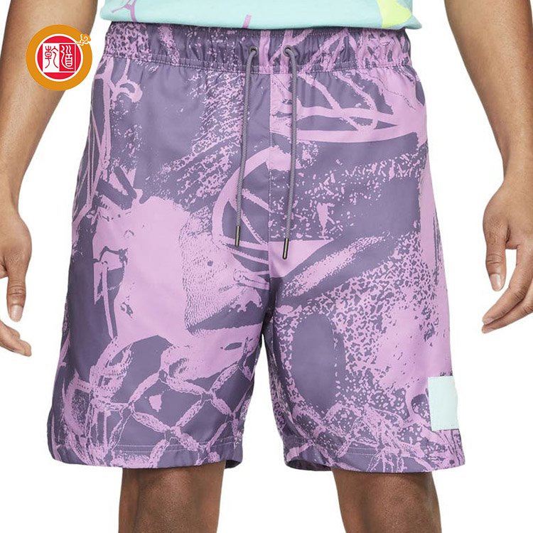 Customized sports polyester pants, men's running and fitness shorts that are casual, solid-colored, waterproof, with pockets for OEM customization and full-body printed designs