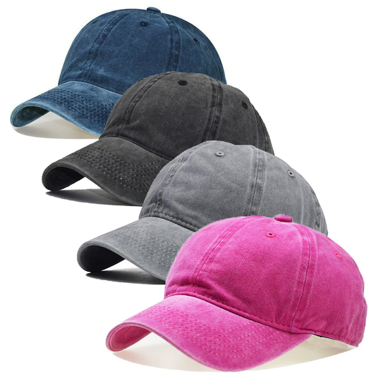 Custom factory-designed sets of 4 sports hats, running and fitness golf hats with custom logos, men's baseball hats