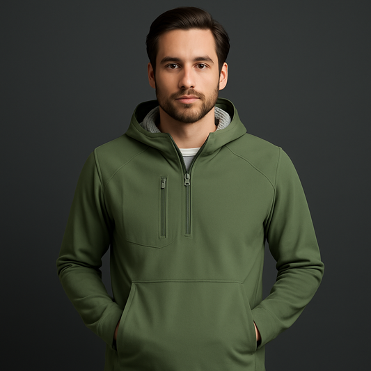 New Design Customize Logo Color Men Luxury Golf Hoodies Blank Mens Pocket Half Zipper Hoodies
