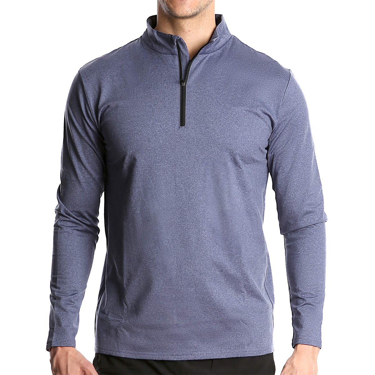 Custom Men's Long Sleeve Half Zip Pull Hoodie Autumn Quarter 1/4 Zip Neck Pullover Sweatshirt Digital Printing Worested Fabric