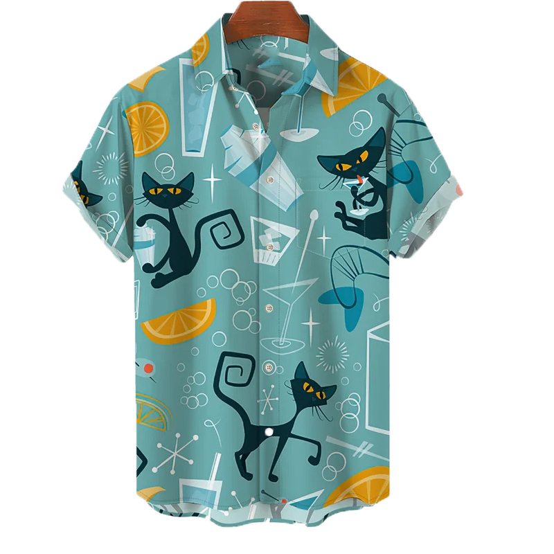 Custom Full Printing Summer Button Down Collar Beach Street Large Flower Design Short Sleeve New Model Print Hawaiian Shirt Men