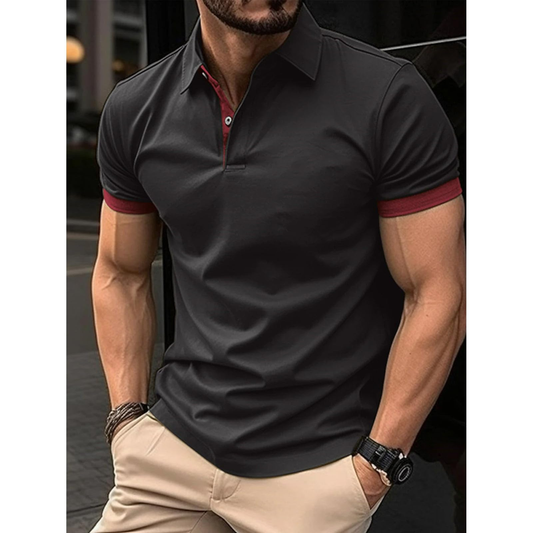 Custom Logo 100% Polyester Plain Solid Quick Dry Short Sleeve Polo Shirts Contrasting Jersey Fabric Dyed With Unique Features