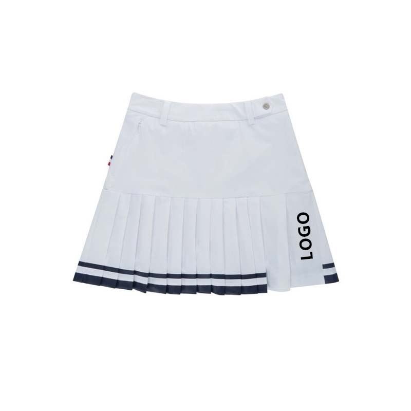 Custom-made new women's sporty figure-hugging, high-waisted, breathable, anti-slip pleated skirts, half skirts with color-blocking for golf