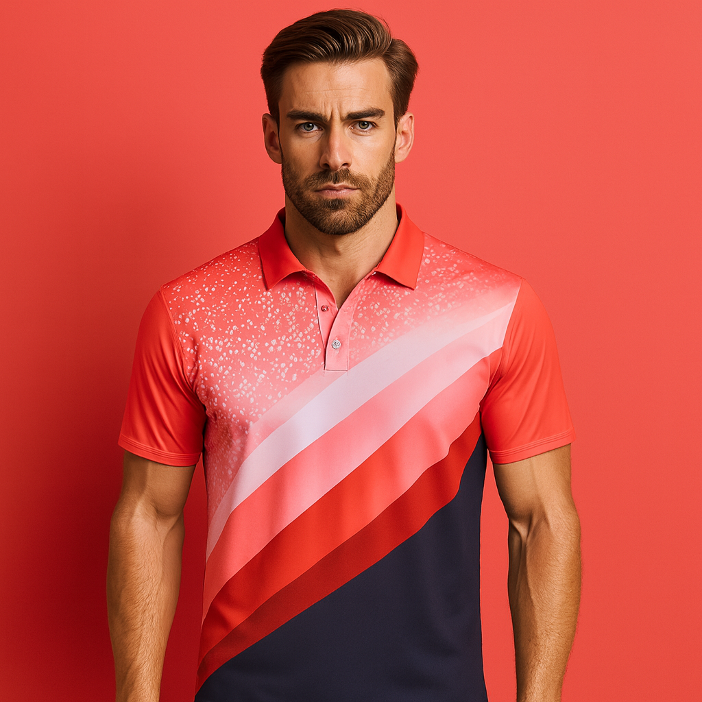 Men's Custom Logo 4-Way Stretch UPF 40 Sun Protection for Polo Shirt Moisture Wicking Polyester Spandex Casual Sport for Print