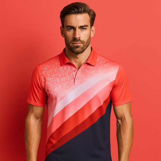 Men's Custom Logo 4-Way Stretch UPF 40 Sun Protection for Polo Shirt Moisture Wicking Polyester Spandex Casual Sport for Print