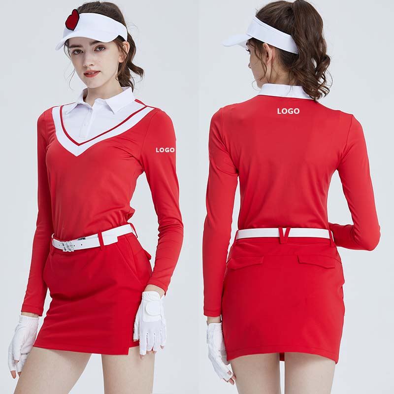 Luxury High Quality Golf Clothing Long Sleeve Women Polo Shirts Custom logo Embroidered Printed Polo Shirt for Girls No reviews yet  certified