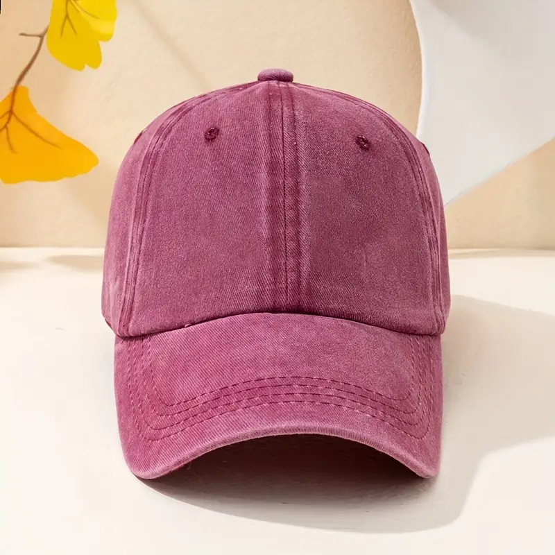 Custom logo retro cotton adjustable unstructured hats, solid-color washed sports baseball caps