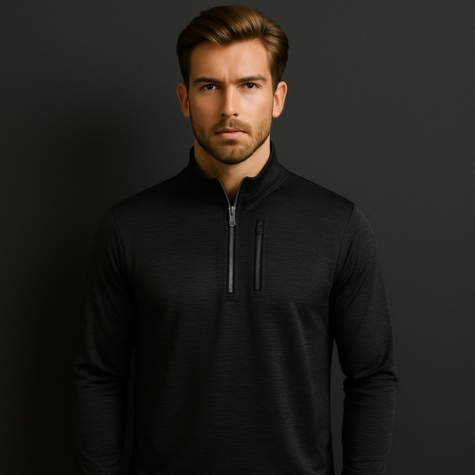 Custom logo Men's Long Sleeve Golf Sport Casual Quick Dry With Chest Pocket 1/4 Zip Pullover Goif