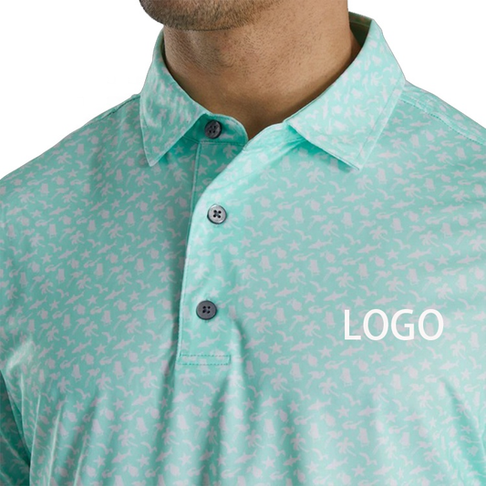 100% Polyester Quality Custom Beach Print Golf Sublimation Shirts Men Performance Polo T Shirt Manufacture