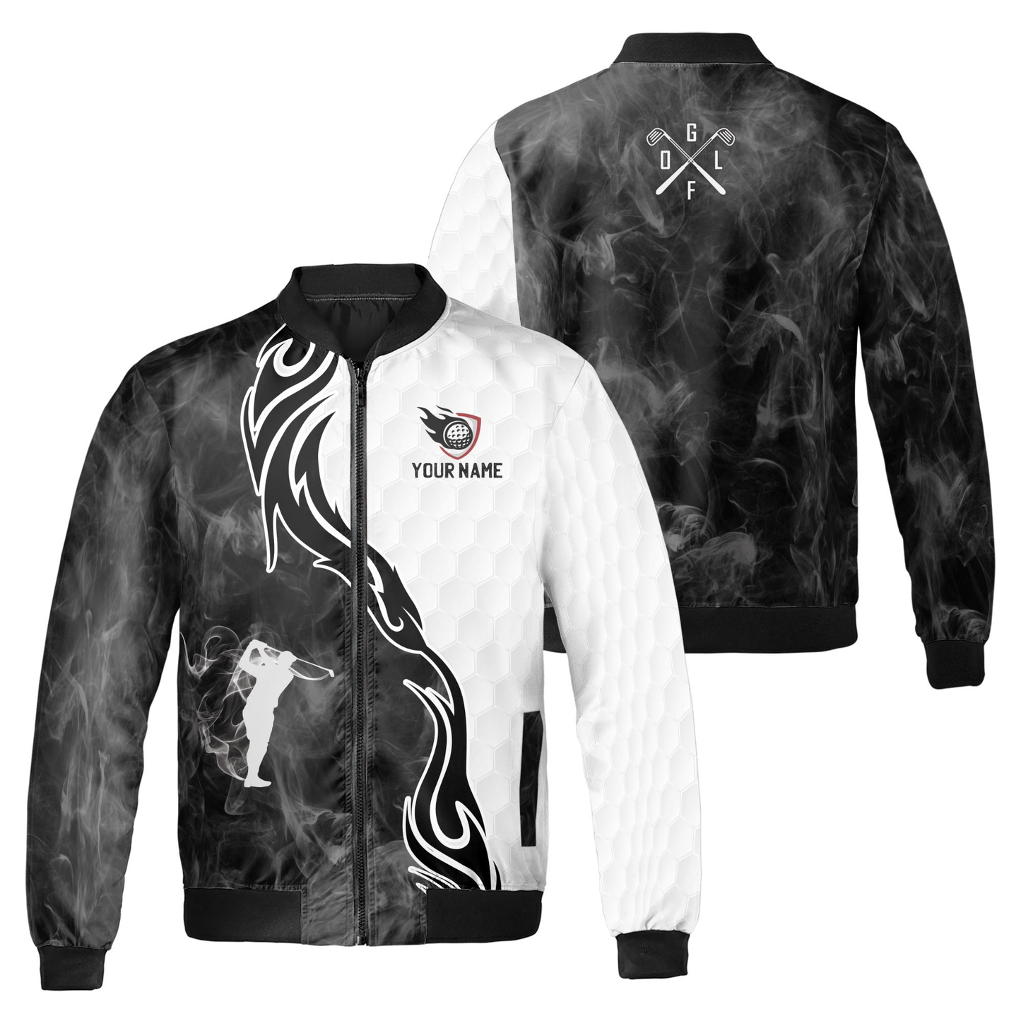 High Quality Customized Palm Tree Pattern Outdoor Uniform Nylon Polyester Sports Waterproof Male Soft Golf Jacket for Men